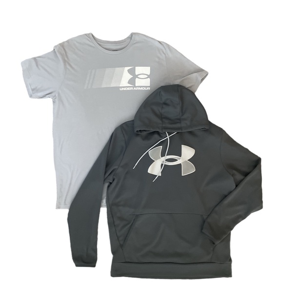 Under Armour Other - Under Armour Dark Gray Hoodie and Light Gray T-Shirt